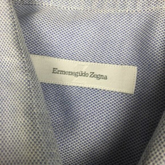 Ermenegildo Zegna Button Up Shirt Adult Large Blue White Long Sleeve Casual Men - Picture 3 of 10